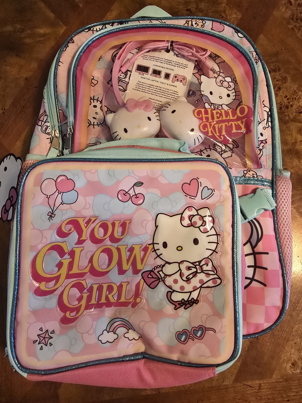 Hello Kitty "You Glow Girl" Pink Kids Backpack